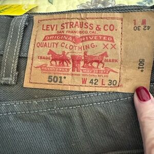 Levi's Charcoal 501 Jeans button fly